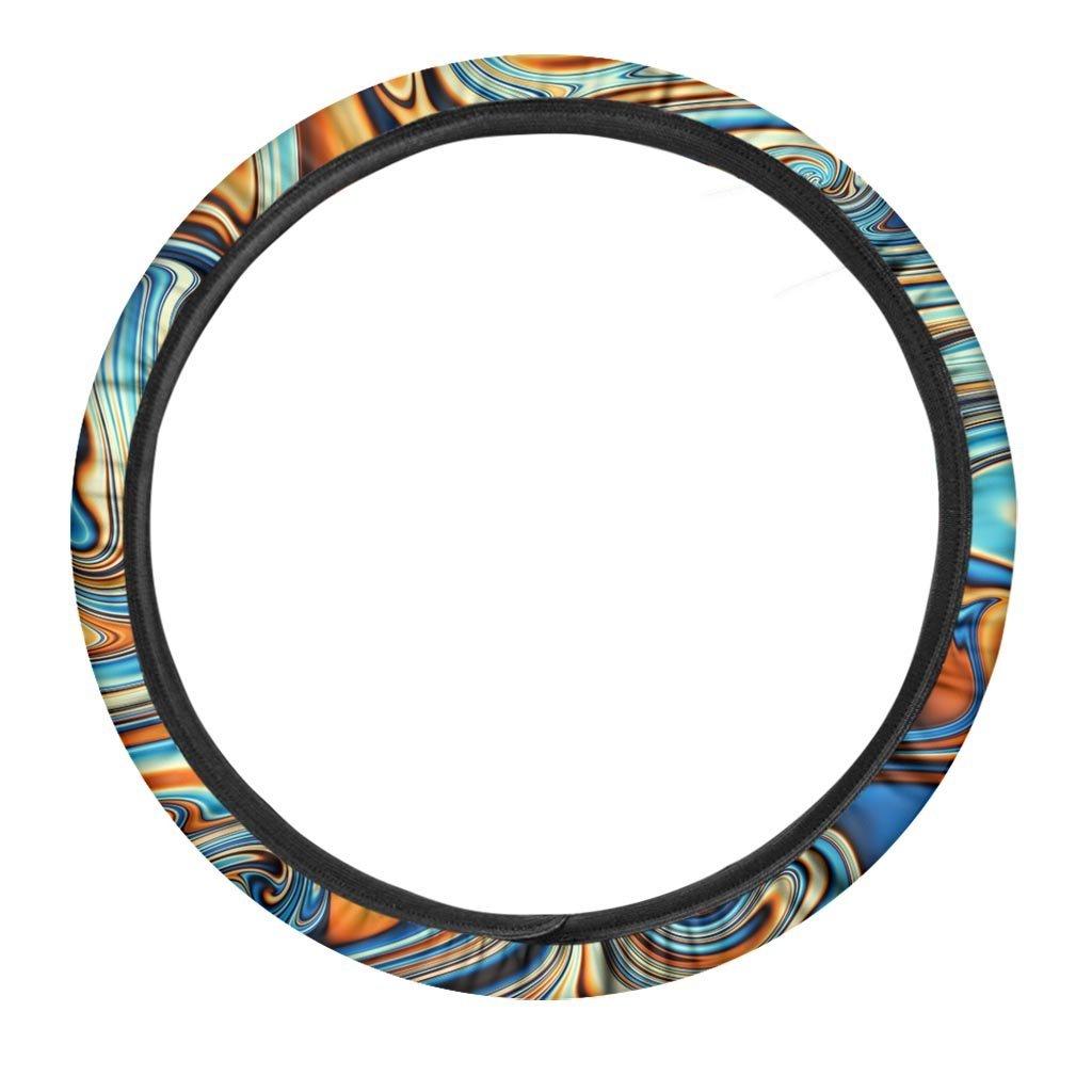 Abstract Wavy Psychedelic Steering Wheel Cover-grizzshop