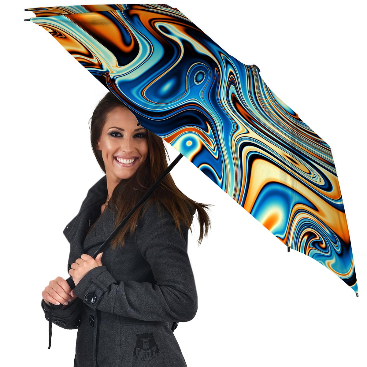 Abstract Wavy Psychedelic Umbrella-grizzshop