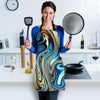 Abstract Wavy Psychedelic Women's Apron-grizzshop