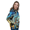 Abstract Wavy Psychedelic Women's Hoodie-grizzshop