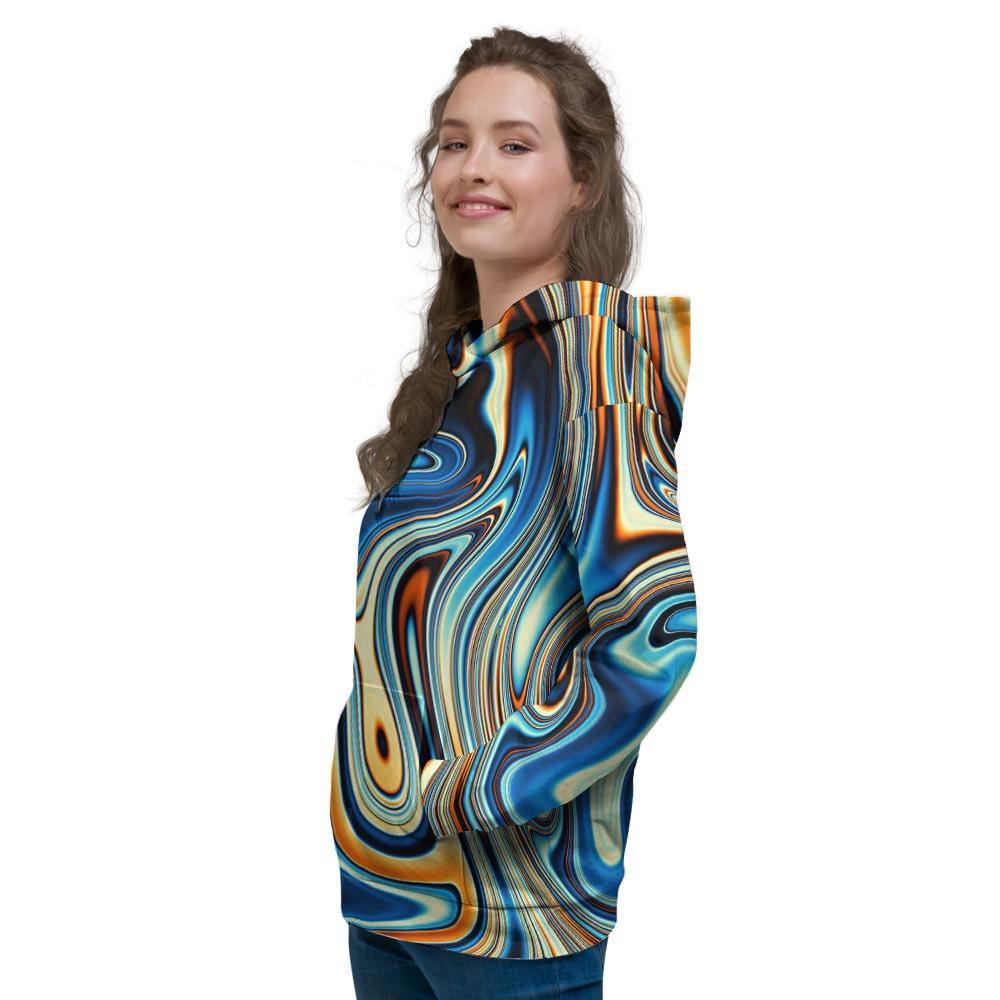 Abstract Wavy Psychedelic Women's Hoodie-grizzshop