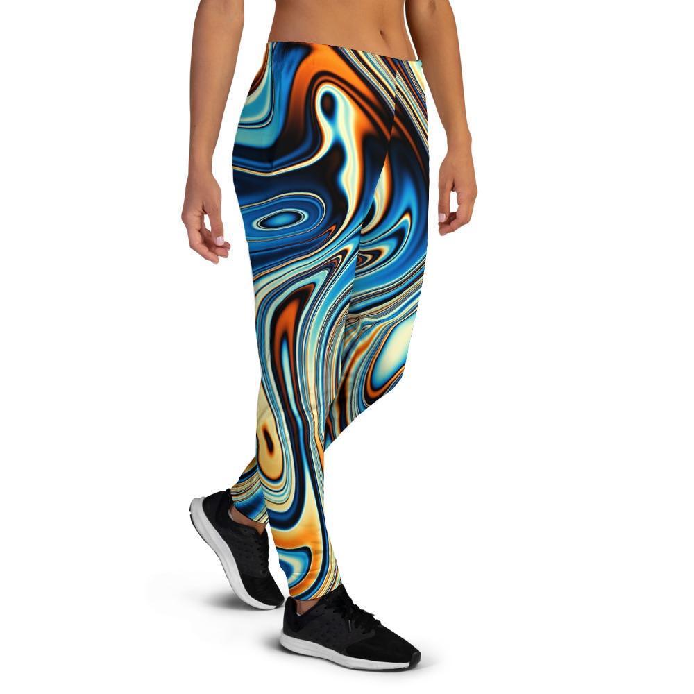 Abstract Wavy Psychedelic Women's Joggers-grizzshop