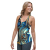 Abstract Wavy Psychedelic Women's Racerback Tank Top-grizzshop