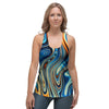 Abstract Wavy Psychedelic Women's Racerback Tank Top-grizzshop