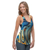 Abstract Wavy Psychedelic Women's Racerback Tank Top-grizzshop