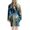 Abstract Wavy Psychedelic Women's Robe-grizzshop