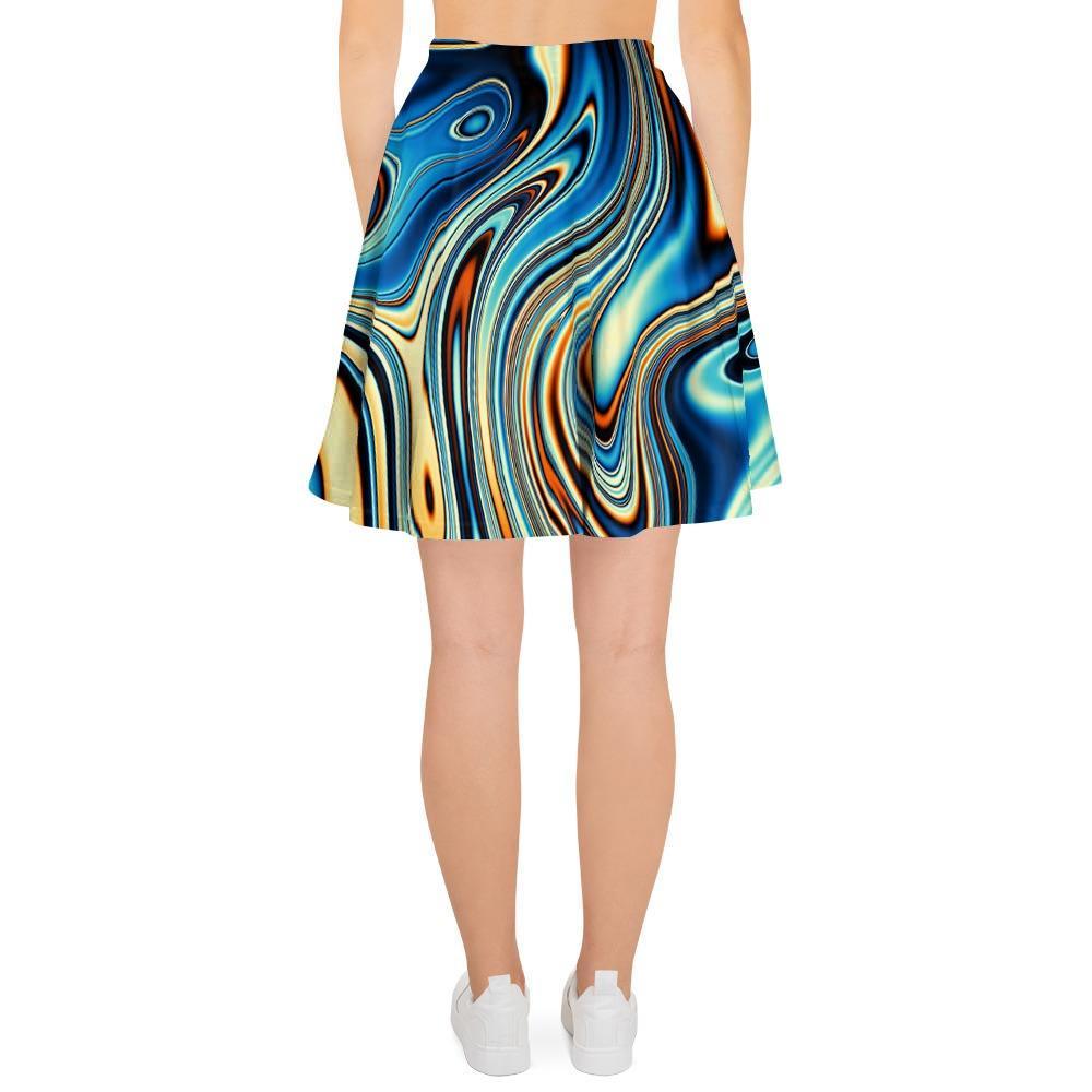 Abstract Wavy Psychedelic Women's Skirt-grizzshop