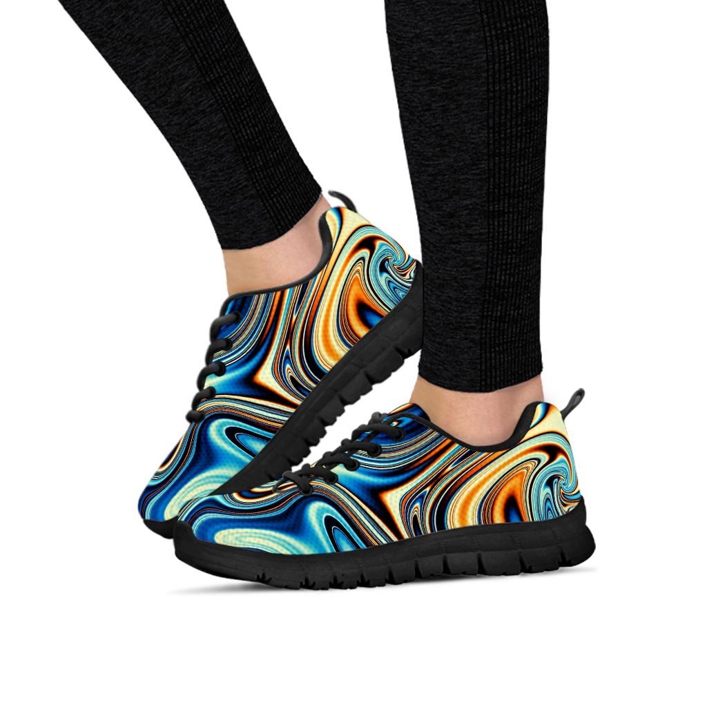 Abstract Wavy Psychedelic Women's Sneakers-grizzshop