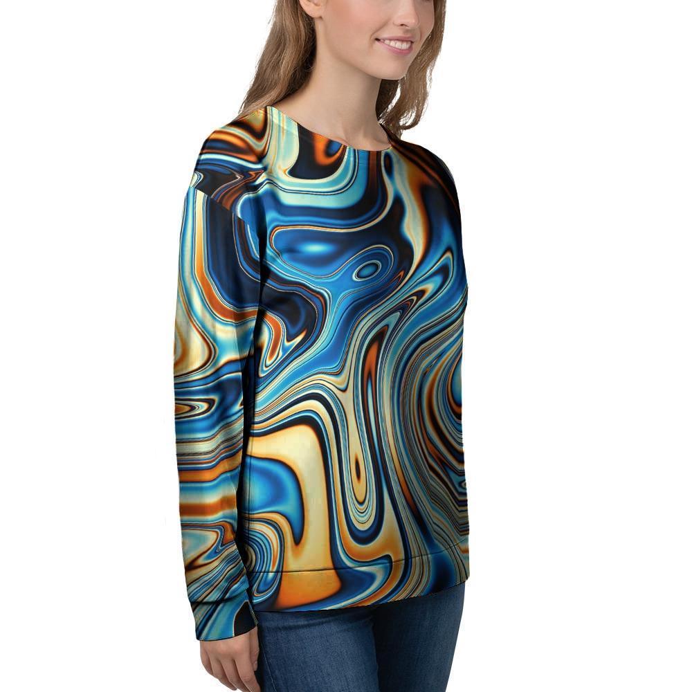 Abstract Wavy Psychedelic Women's Sweatshirt-grizzshop