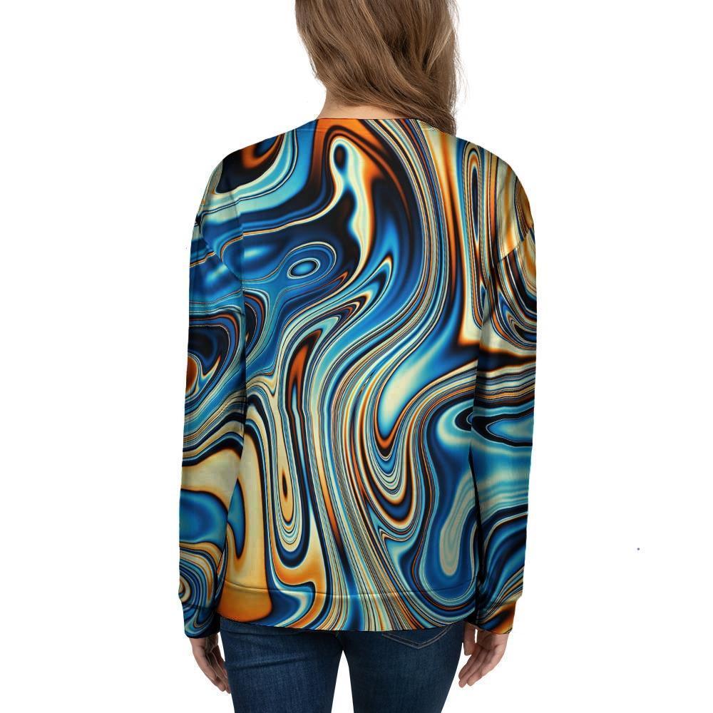 Abstract Wavy Psychedelic Women's Sweatshirt-grizzshop