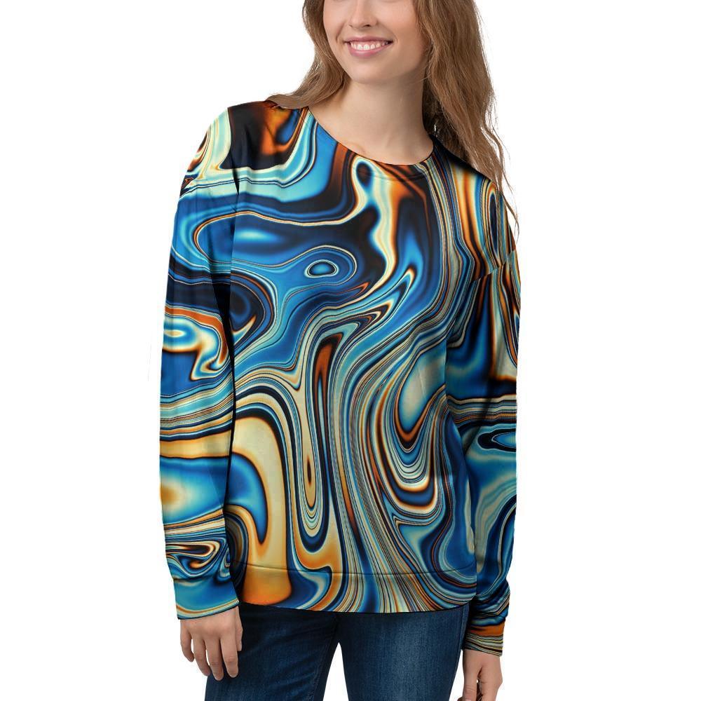 Abstract Wavy Psychedelic Women's Sweatshirt-grizzshop