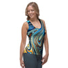 Abstract Wavy Psychedelic Women's Tank Top-grizzshop