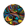 Abstract Wavy Round Rug-grizzshop