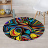 Abstract Wavy Round Rug-grizzshop