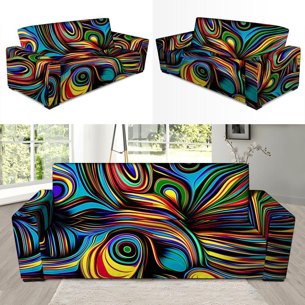 Abstract Wavy Sofa Cover-grizzshop