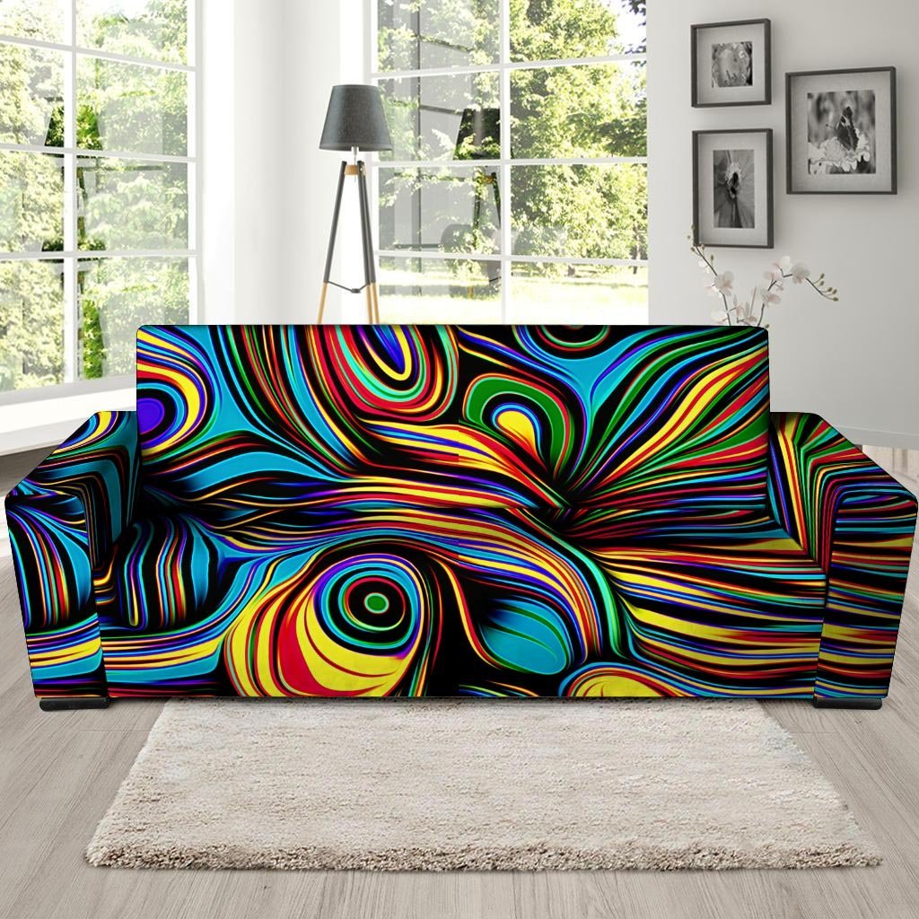 Abstract Wavy Sofa Cover-grizzshop