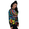 Abstract Wavy Women's Bomber Jacket-grizzshop