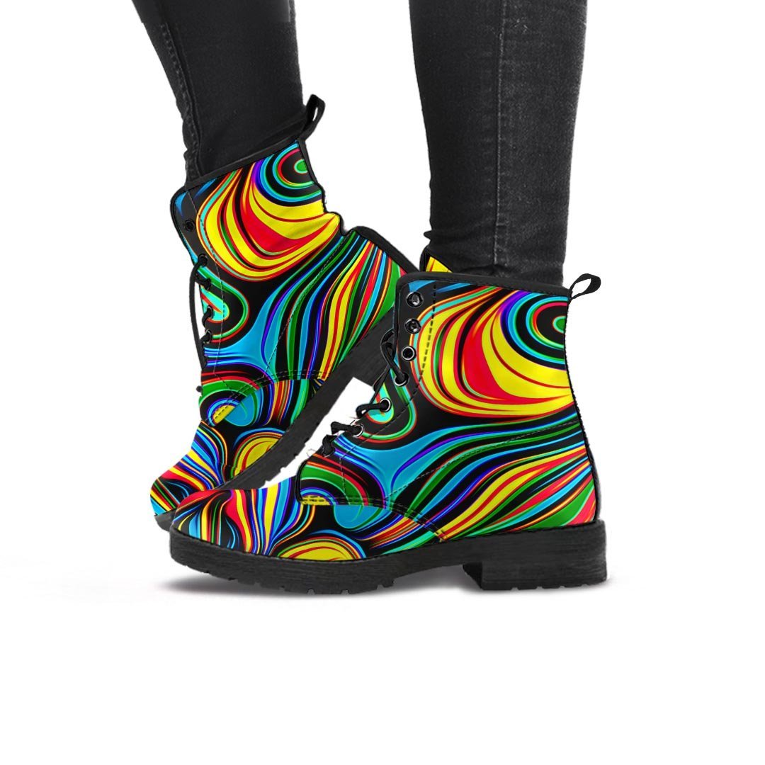 Abstract Wavy Women's Boots-grizzshop