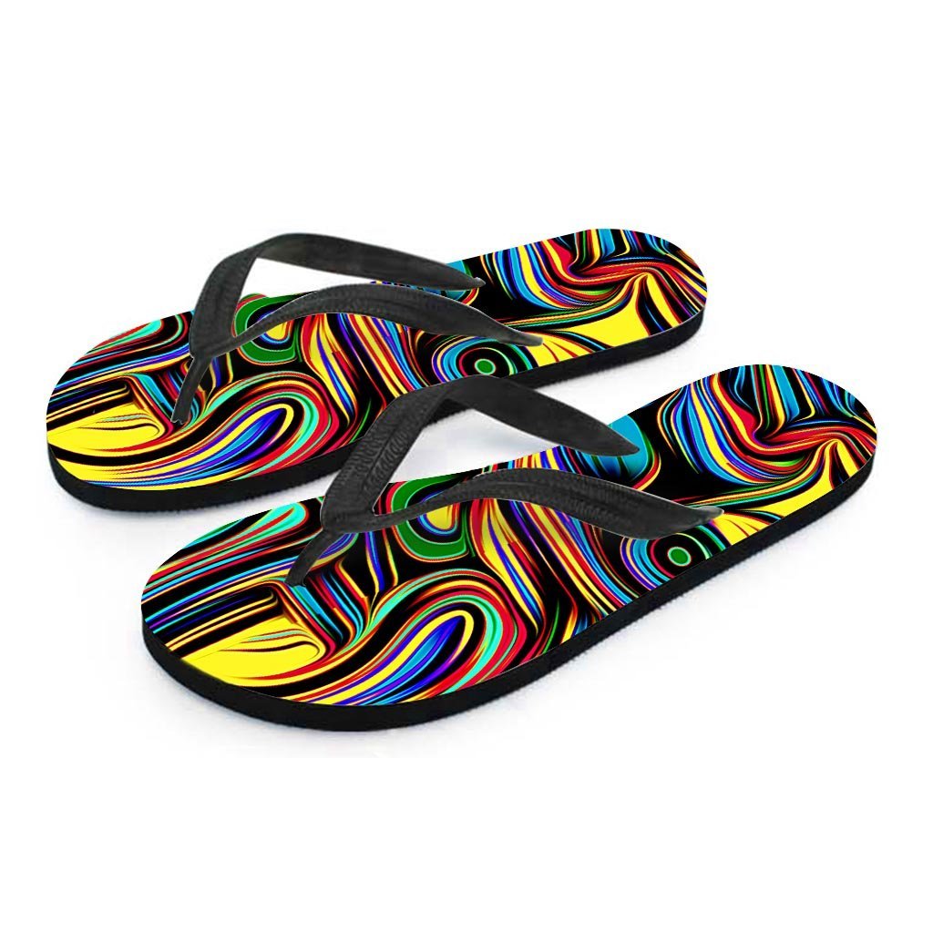 Abstract Wavy Women's Flip Flops-grizzshop