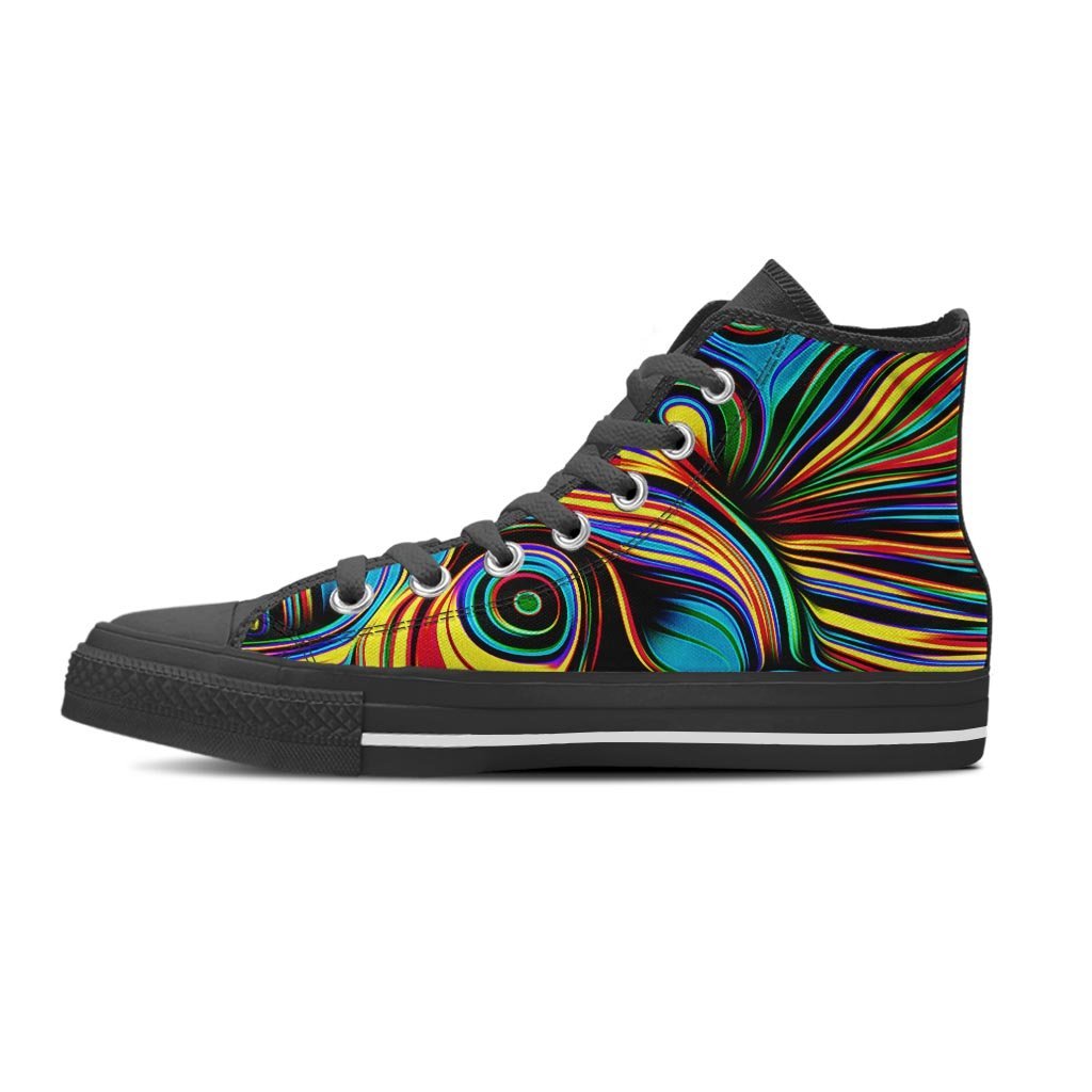 Abstract Wavy Women's High Top Shoes-grizzshop