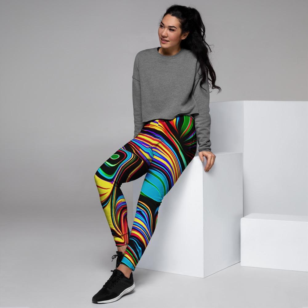 Abstract Wavy Women's Joggers-grizzshop