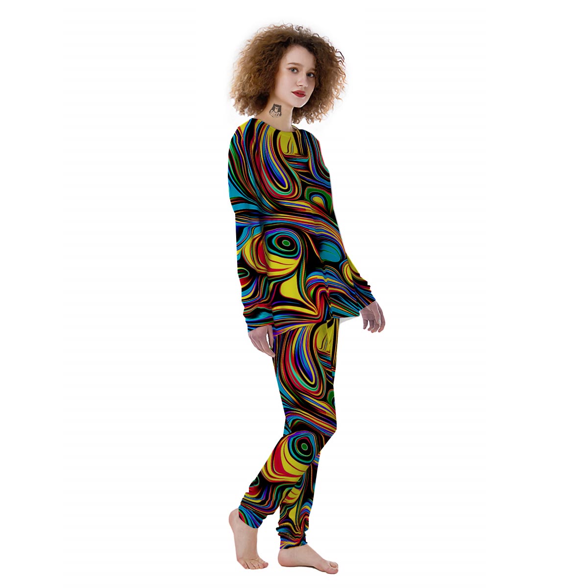 Abstract Wavy Women's Pajamas-grizzshop