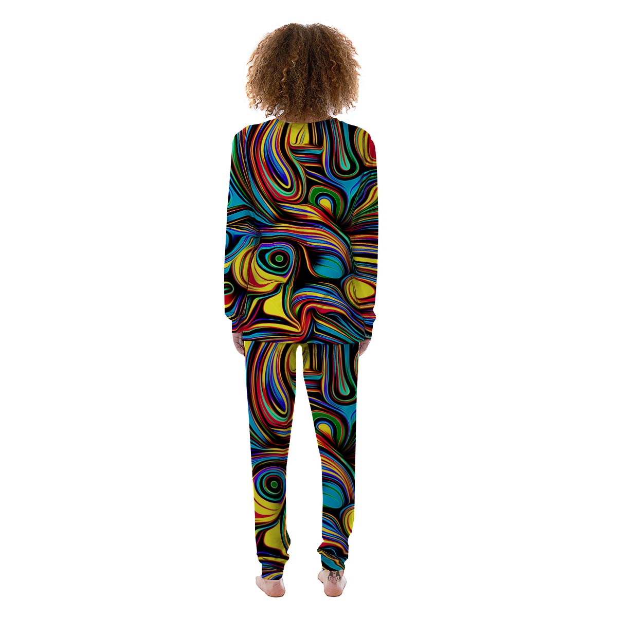 Abstract Wavy Women's Pajamas-grizzshop