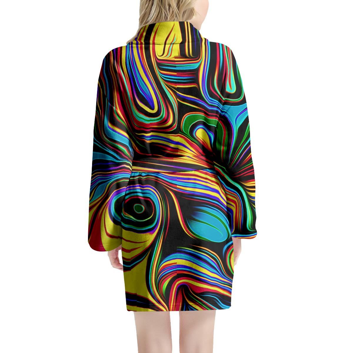 Abstract Wavy Women's Robe-grizzshop