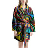 Abstract Wavy Women's Robe-grizzshop