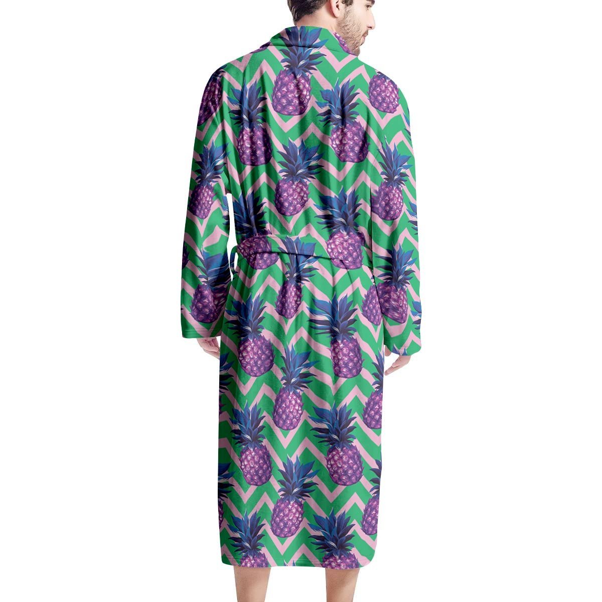 Abstract Hawaiian Pineapple Print Men's Robe-grizzshop