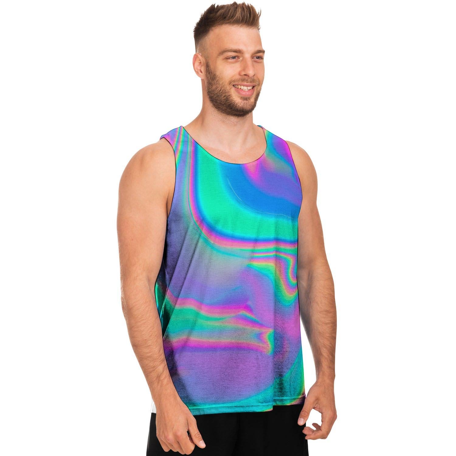 Abstract Pastel Holographic Men's Tank Tops-grizzshop