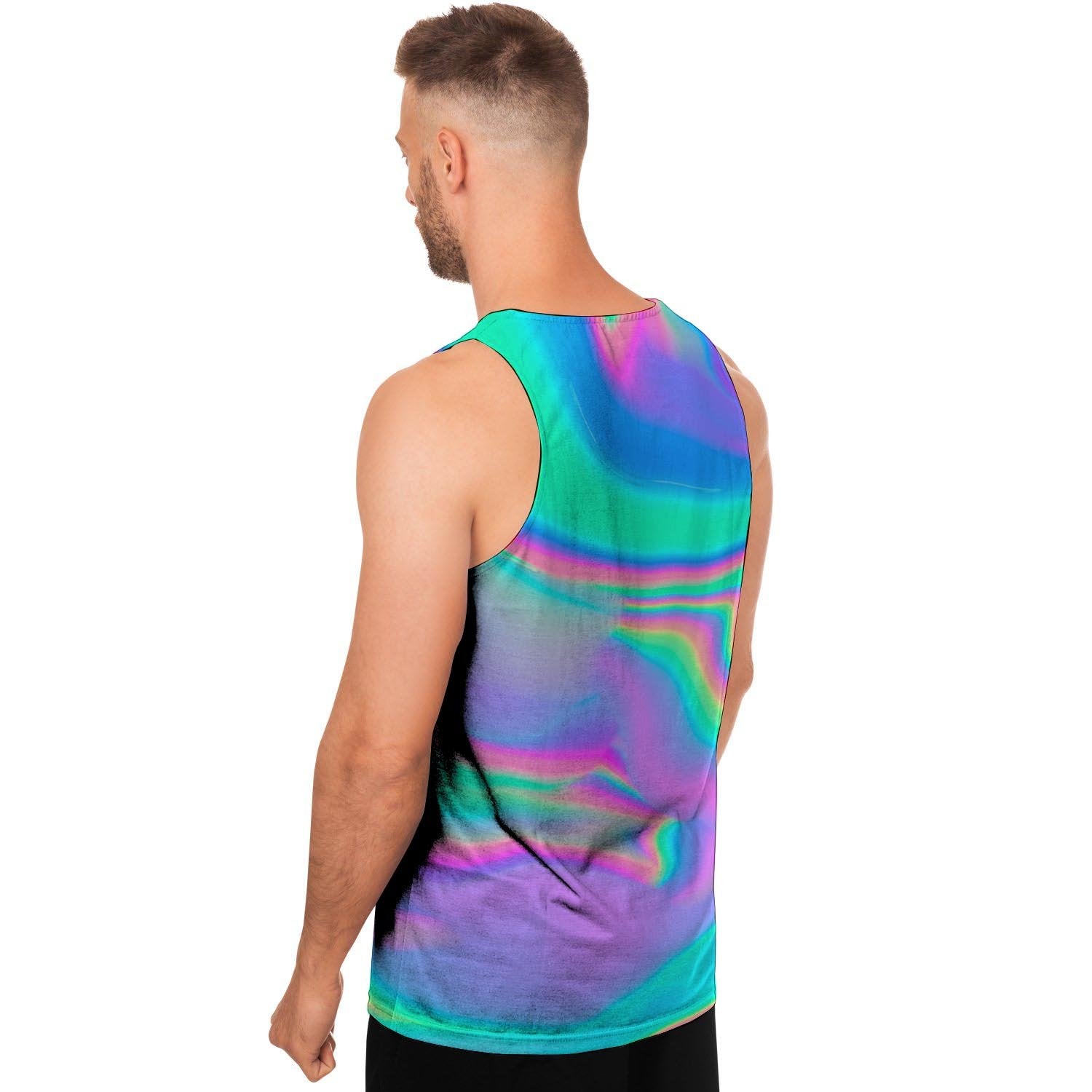 Abstract Pastel Holographic Men's Tank Tops-grizzshop