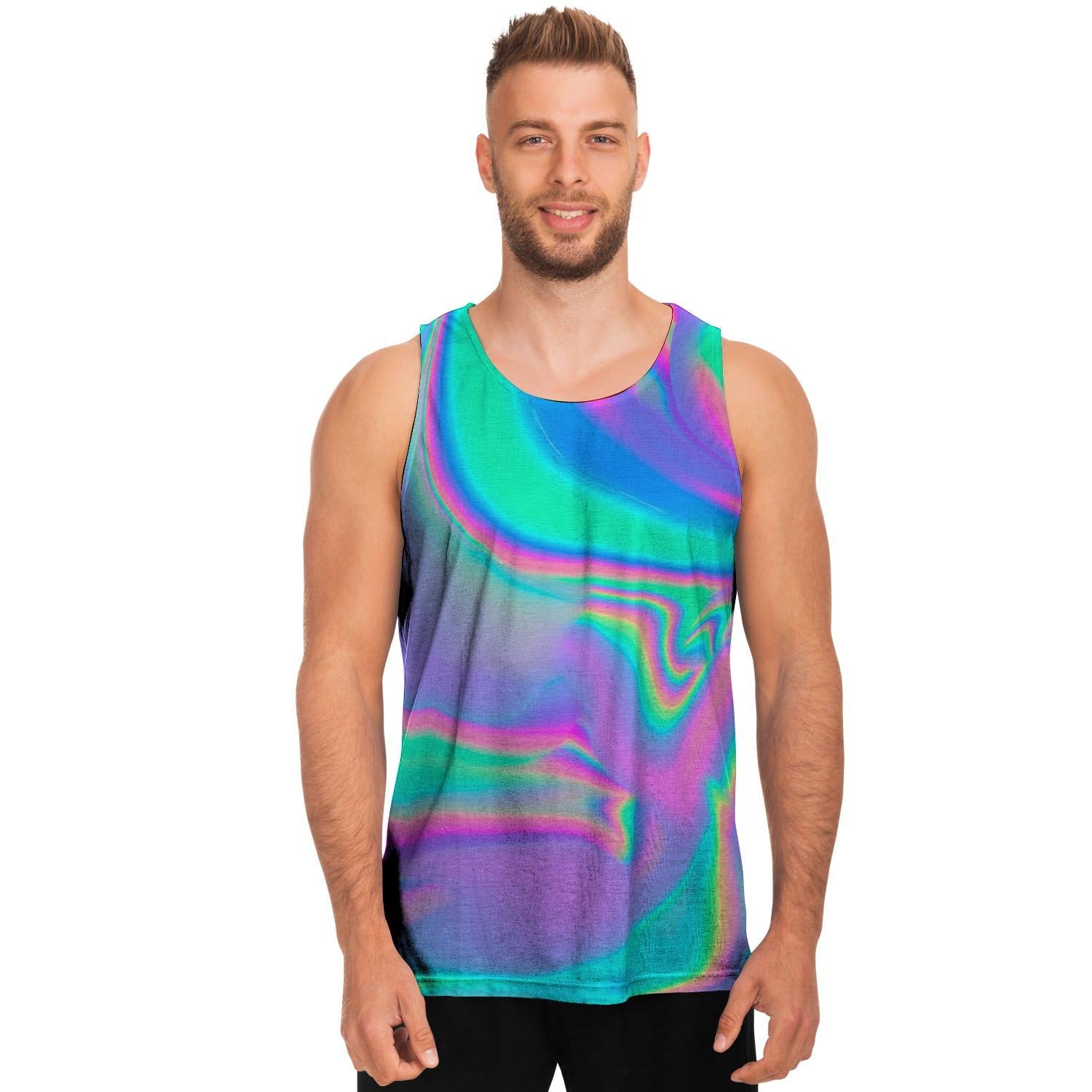 Abstract Pastel Holographic Men's Tank Tops-grizzshop
