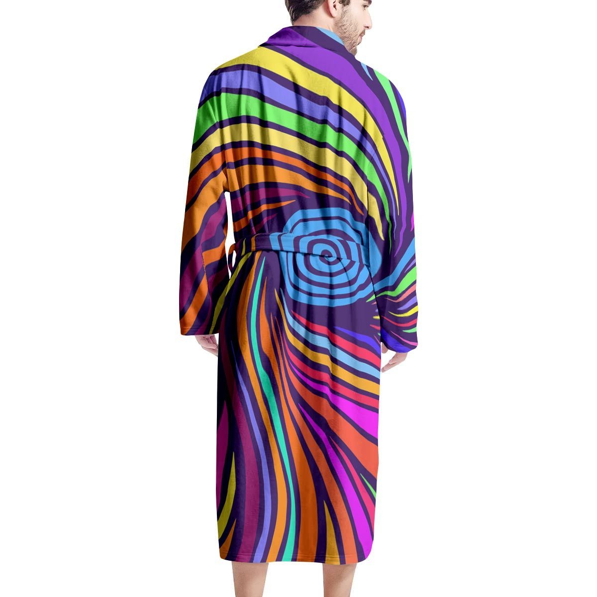 Abstract Psychedelic Colorful Wave Men's Robe-grizzshop