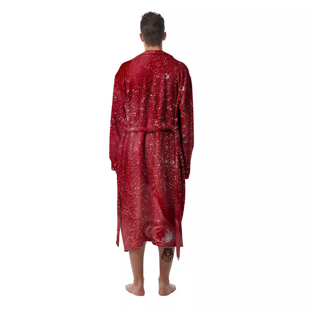 Abstract Red Liquid Men's Robe-grizzshop