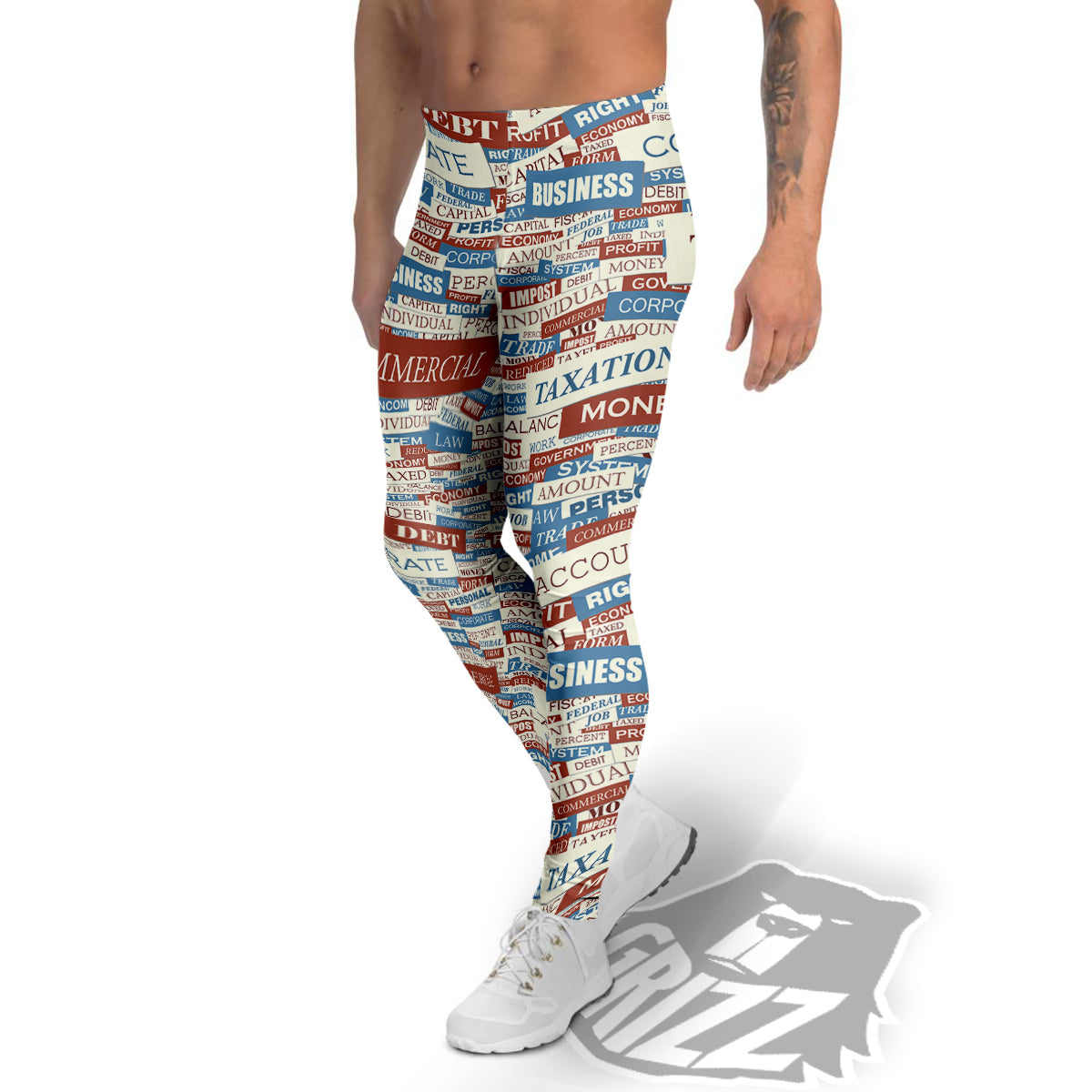 Accounting Vintage Color Print Men's Leggings-grizzshop