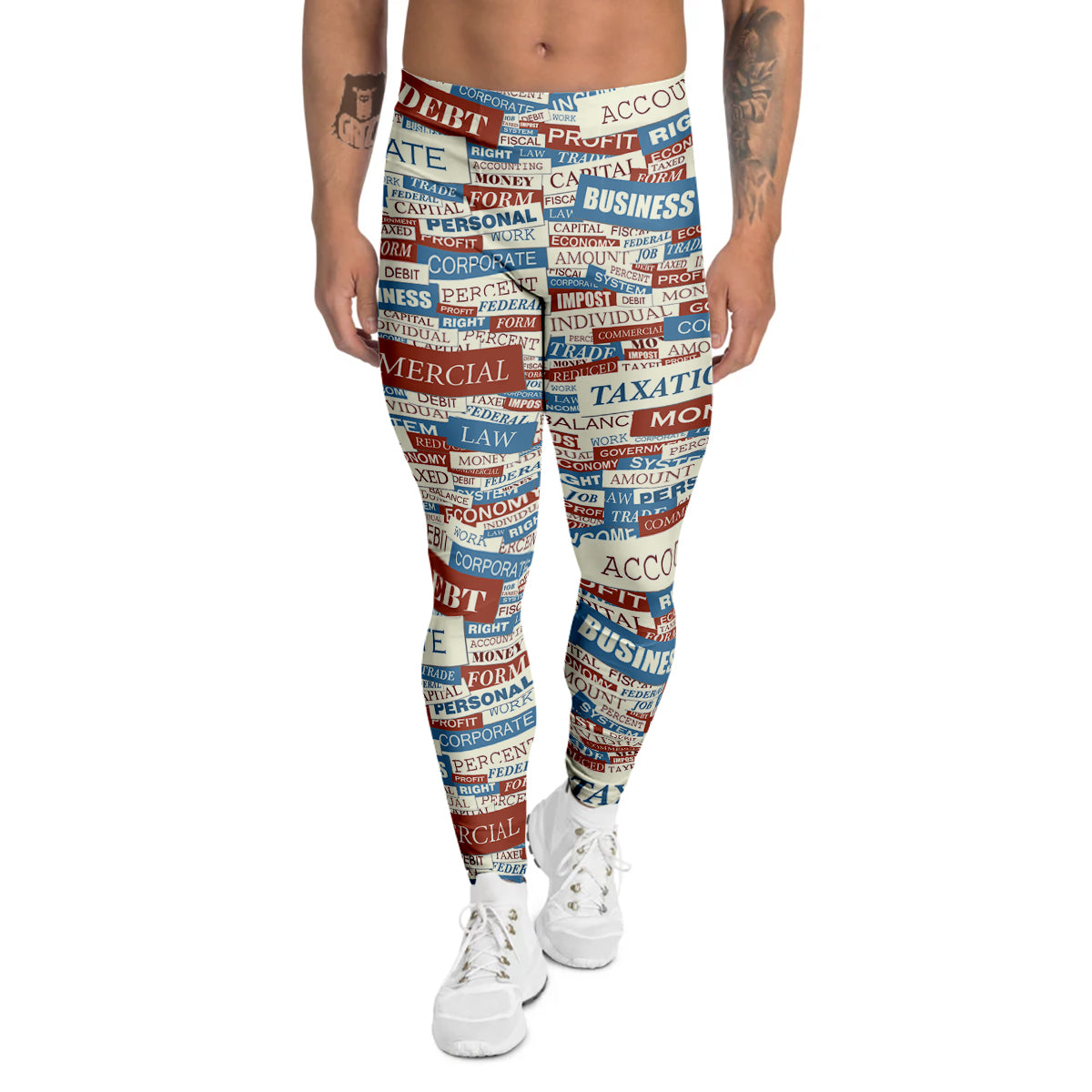 Accounting Vintage Color Print Men's Leggings-grizzshop