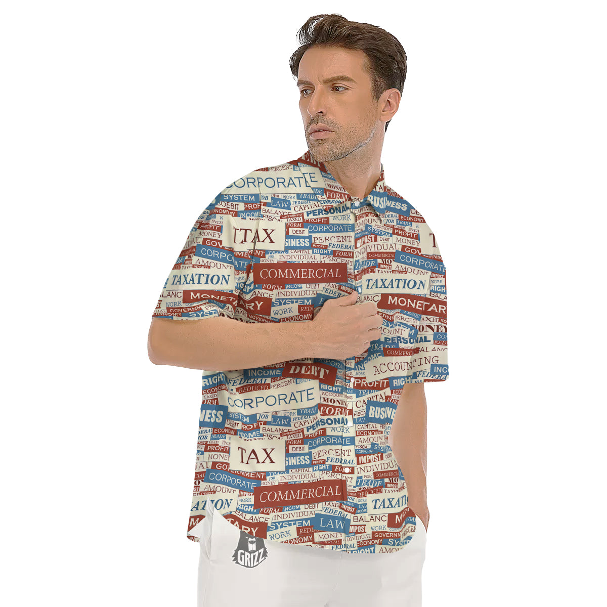 Accounting Vintage Color Print Men's Short Sleeve Shirts-grizzshop