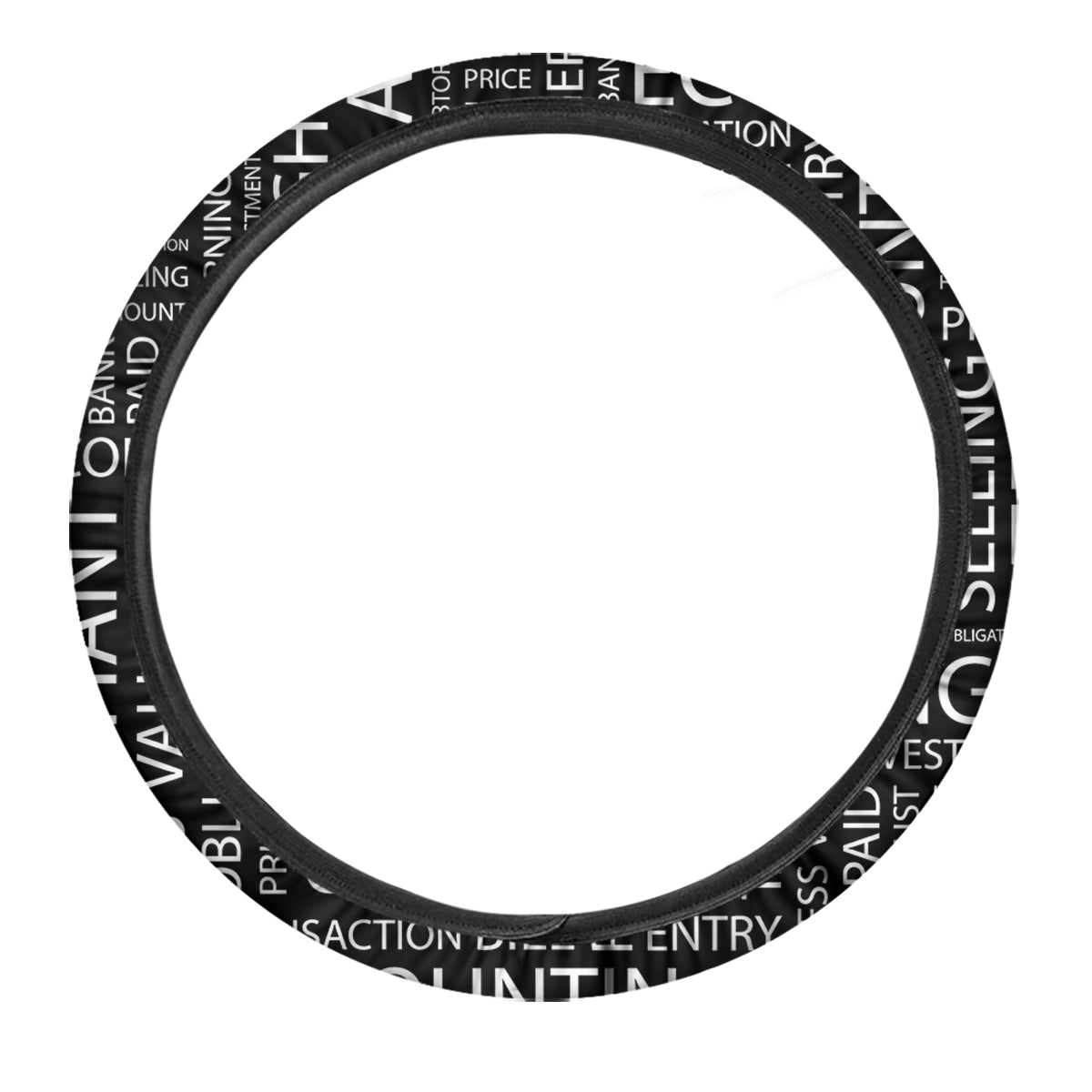 Accounting Word Print Car Steering Wheel Cover-grizzshop