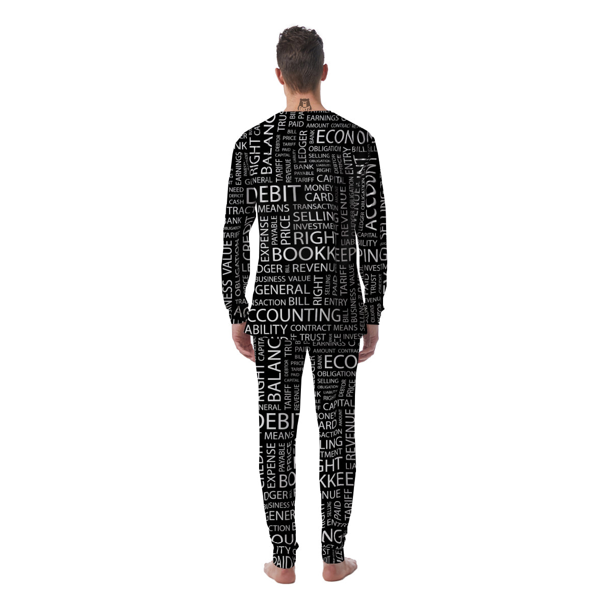 Accounting Word Print Men's Pajamas-grizzshop