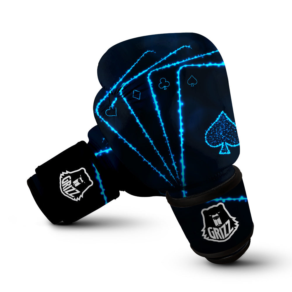 Ace Card Blue Print Boxing Gloves-grizzshop