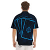 Ace Card Blue Print Men's Short Sleeve Shirts-grizzshop