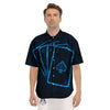 Ace Card Blue Print Men's Short Sleeve Shirts-grizzshop