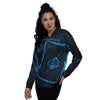 Ace Card Blue Print Women's Bomber Jacket-grizzshop