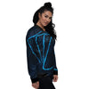 Ace Card Blue Print Women's Bomber Jacket-grizzshop