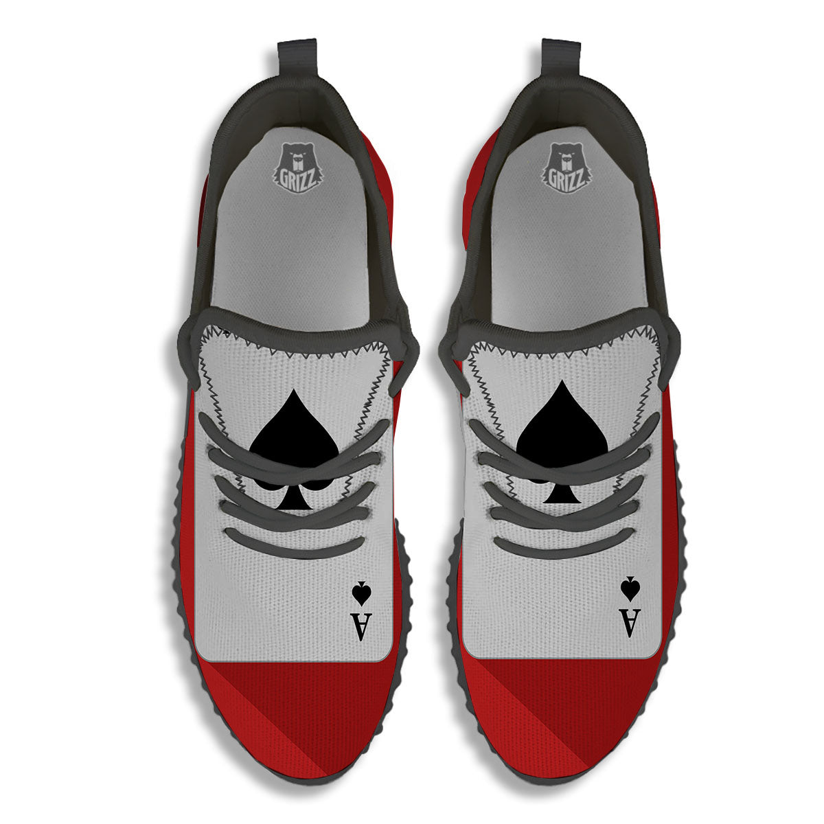 Ace Cards Print Black Walking Shoes-grizzshop