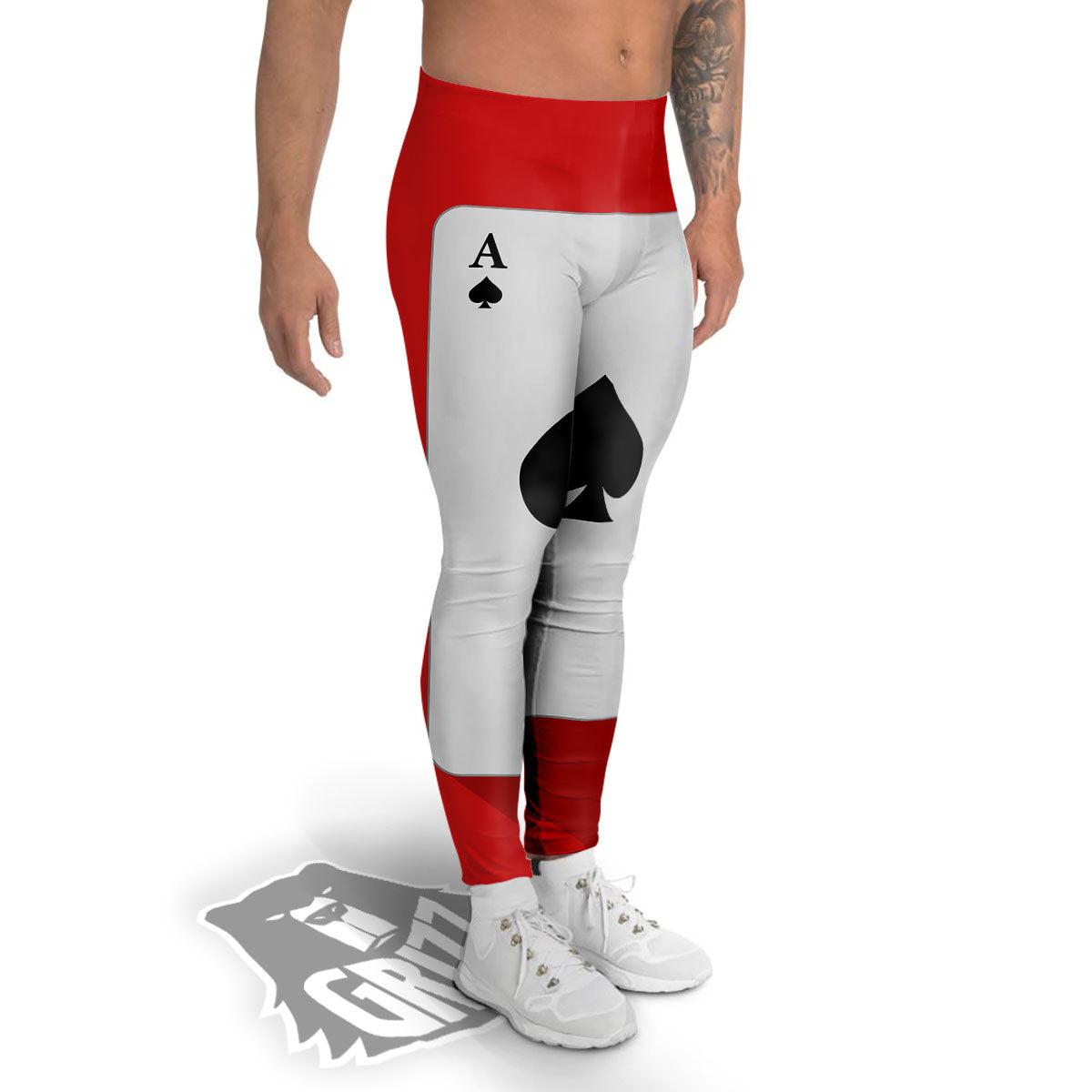 Ace Cards Print Men's Leggings-grizzshop