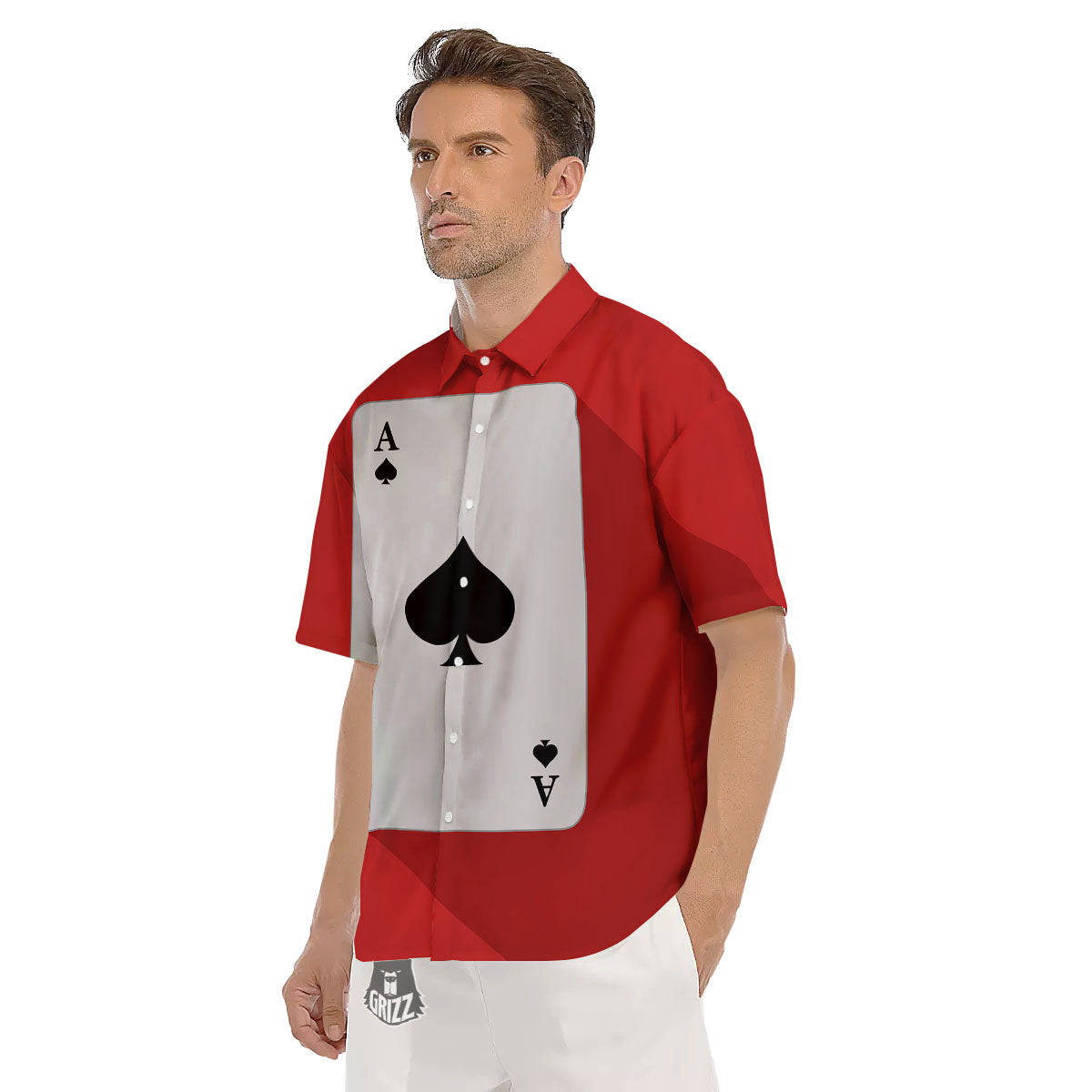 Ace Cards Print Men's Short Sleeve Shirts-grizzshop