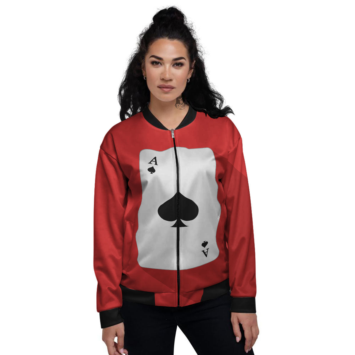 Ace Cards Print Women's Bomber Jacket-grizzshop