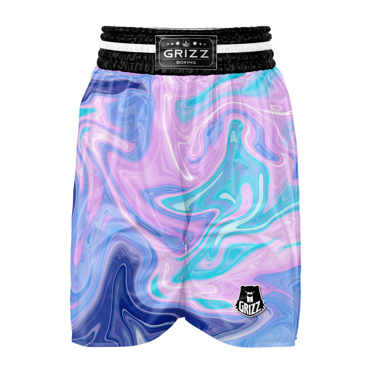 Acid Melt Blue And Pink Print Boxing Shorts-grizzshop